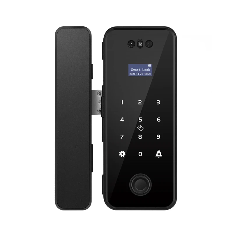 3D AI Face Recognition Smart Door Lock Fingerprint RFID Card Password Glass Door Lock WIFI Tuya APP Smart Management With Key