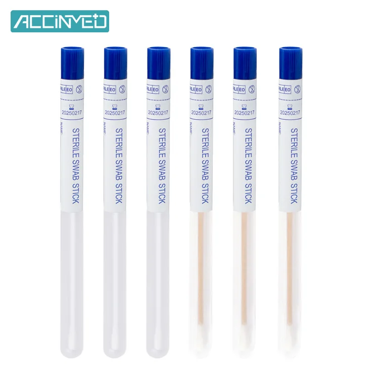 Medical Supplies Disposable Wood PP Stick Sterile Sampling Transport Female Swab