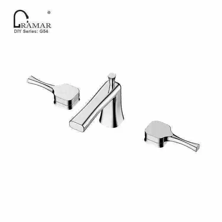 Modern Wall Mount Single Handle Cold Hot Bathroom Basin Water Mix Faucet