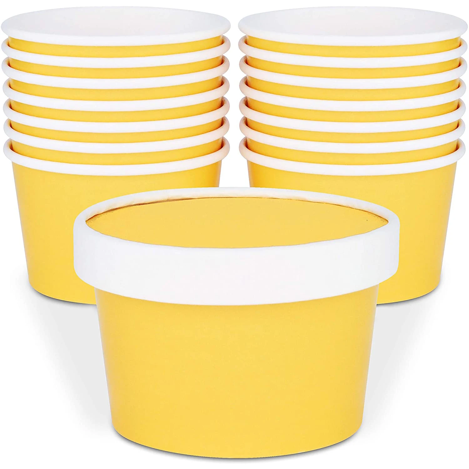 Custom Printed Disposable Double Pe Coated Paper Frozen Yogurt Ice Cream Cup Packaging