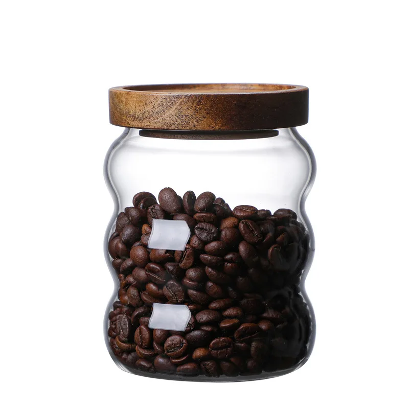 Containers Cans Glass Jar With Bamboo Lid Best Sail Custom Logo and Size Sealed Food Cereal Storage