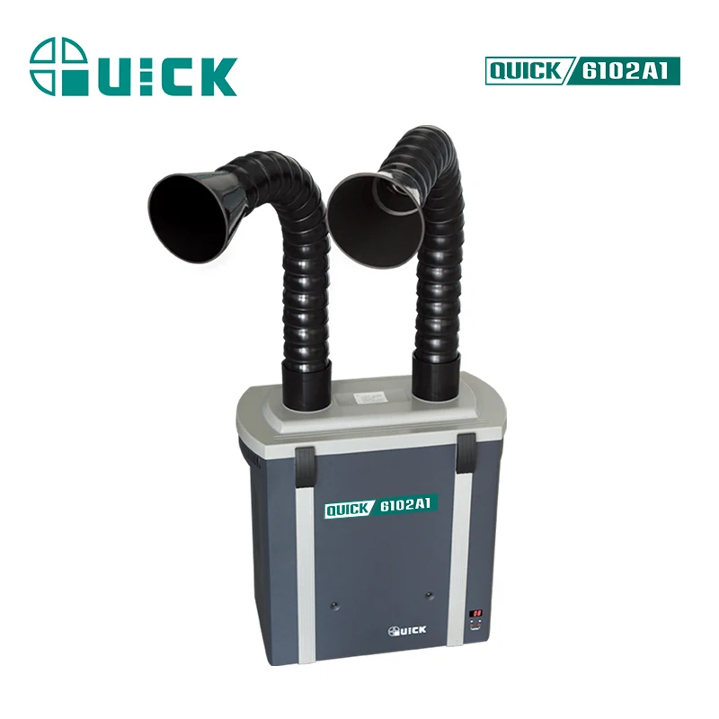 Экстрактор дыма для пайки Quick 6102A1 250 Вт двойной рычаг очиститель воздуха промышленности большая