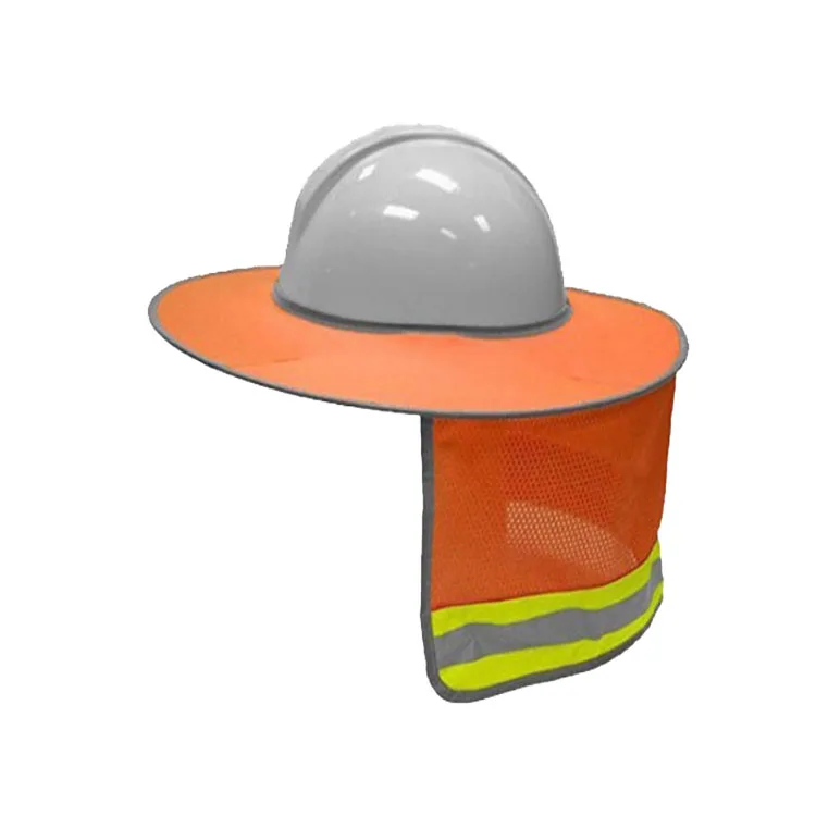 Hard Hat Sun Neck Shield Full Brim Sunshade for Hard Hats, Reflective, High Visibility, Full Brim Mesh Sun Shade Protector