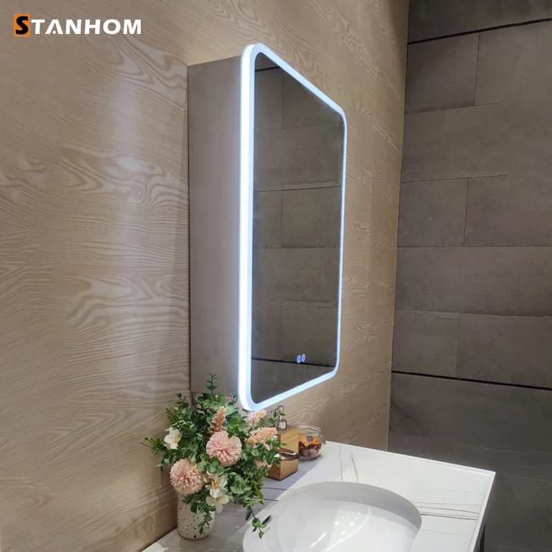 STANHOM Bathroom PIR Sensor Crystal LED Mirror Cabinet