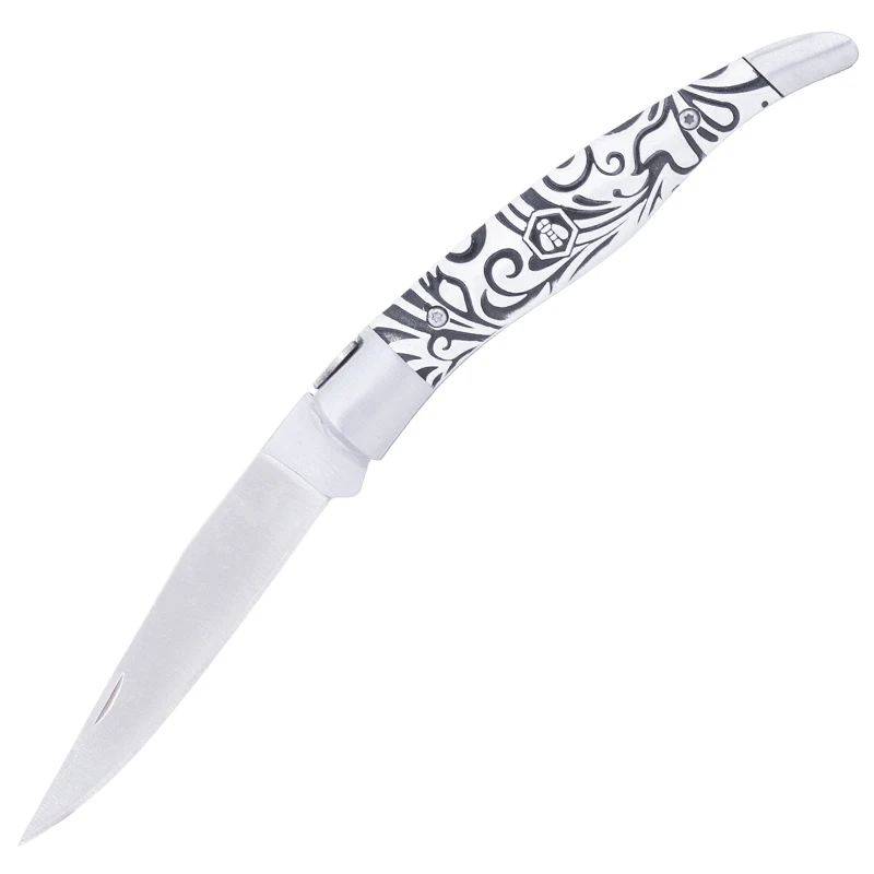 High Grade Survival Knife French Style Multipurpose Folding Knife with Aluminum Handle