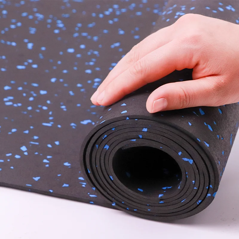 wholesale epdm anti-knock Black gym rubber flooring rolls mats for fitness room protective floor