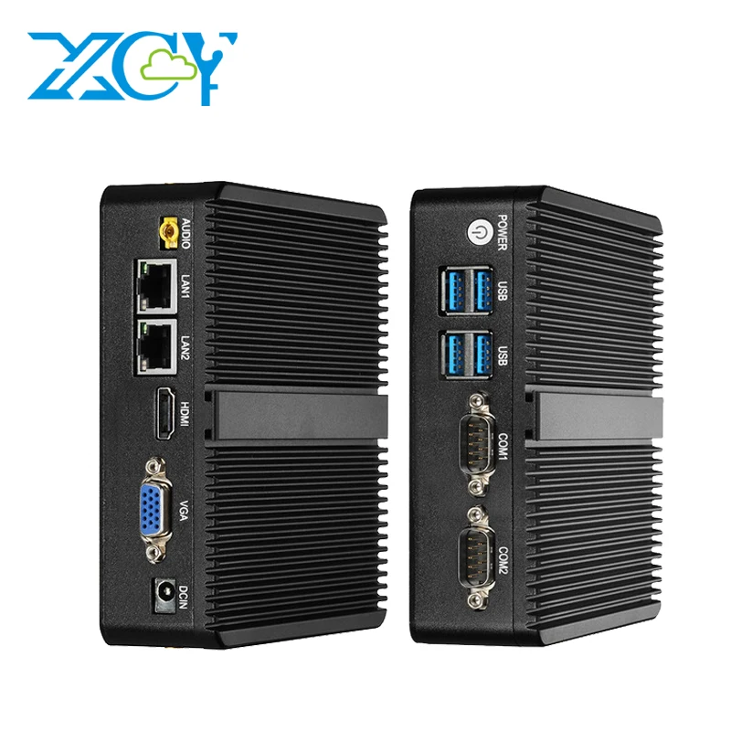  Мини-ПК XCY без вентилятора Процессор i3 5005U 4010U 4010Y двойной разъем RS232 Ethernet промышленный настольный компьютер X86 12