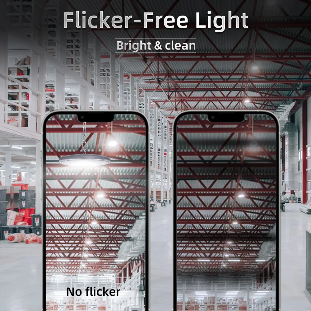 KCD Warehouse High Lumen Aluminum Housing UFO Explosion Proof Lamps Linear Anti Glare 200w 400w 1000w 6500k LED High Bay Light