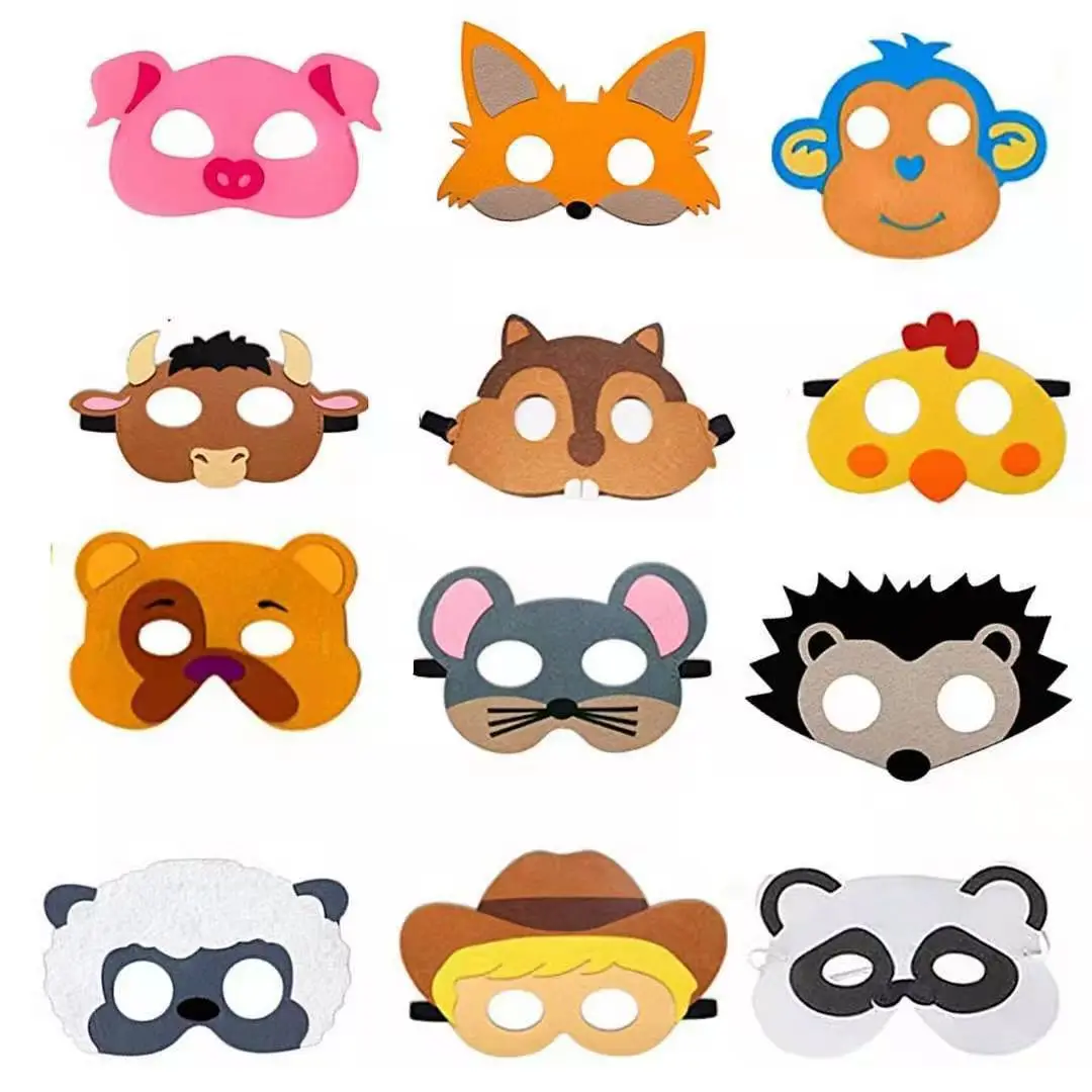 Custom Christmas halloween face mask cheap felt and elastic superhero masks party for kids from Hebei China