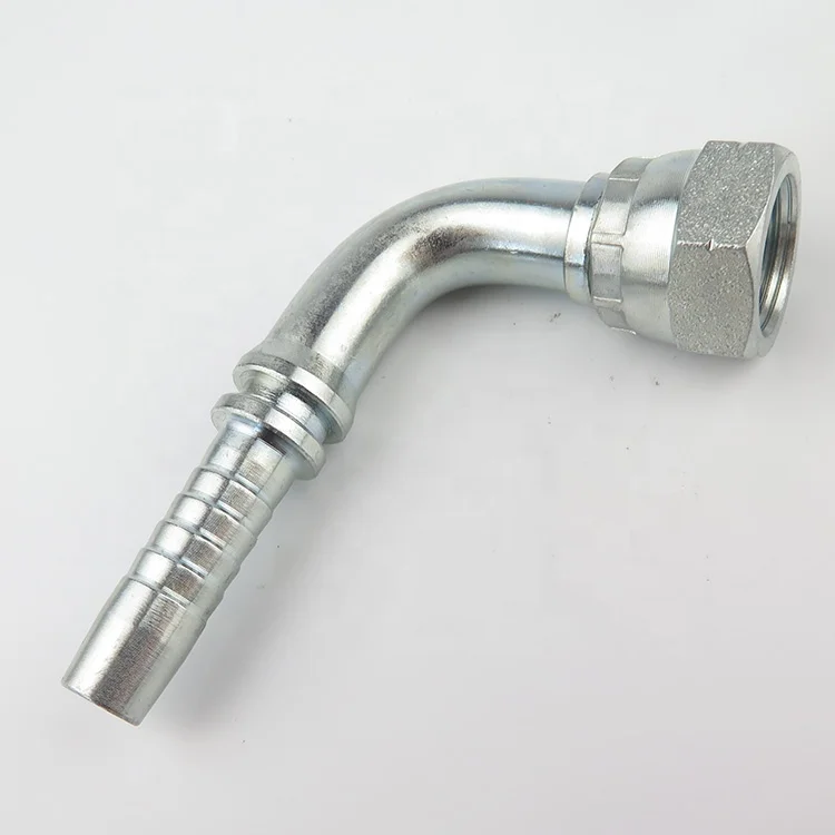 22691 Forged End Connection Hydraulic Hose Fittings Carbon Steel Single Hex 90 Degree Bsp