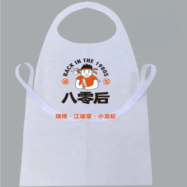 Korea Non-Woven Aprons for Restaurant Disposal Apron Non Woven Apron in Black or Withe Colors