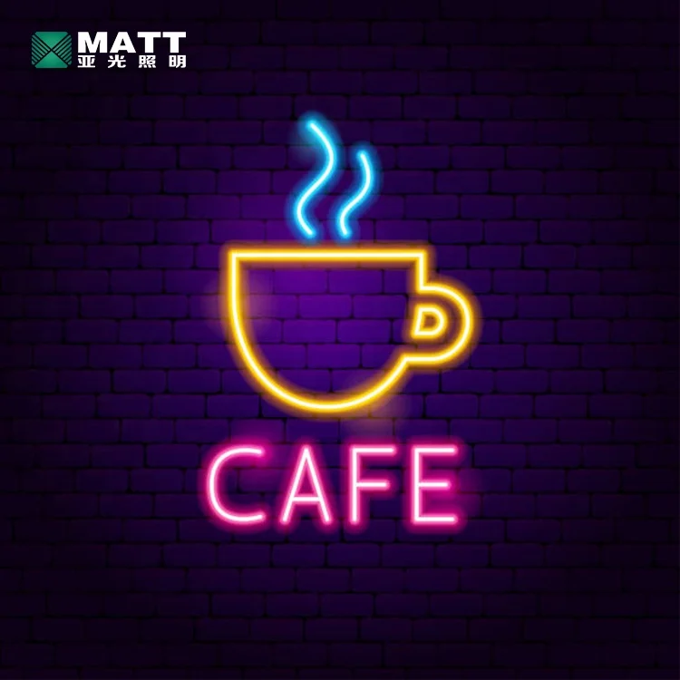 Matt 2023 Popular Custom personalized neon signs for caffe bar for coffee restaurant cafe bar window shop wall decor