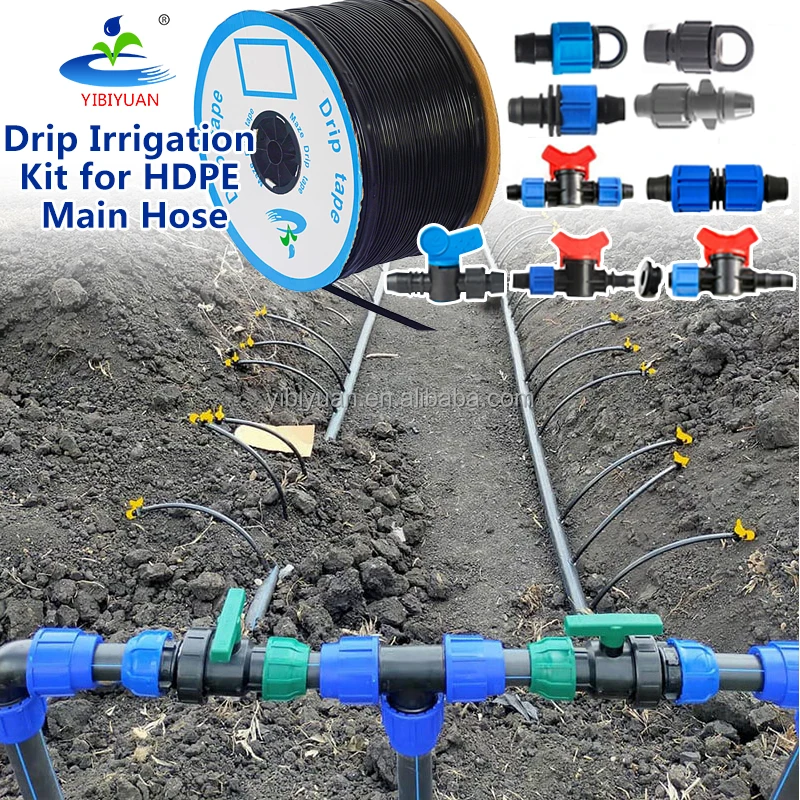 Agricultural watering system greenhouse farm drip irrigation tape and pipe fitting 16mm blind drip tape 0.4mm 2000m roll
