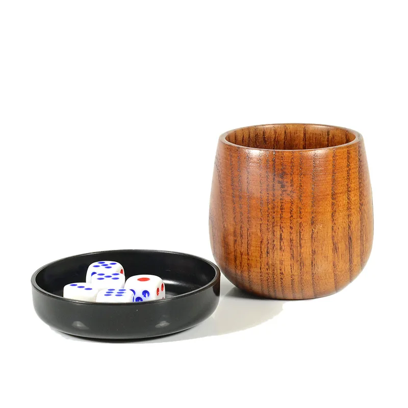 Solid Wooden Anti-Fall Sieve Cup KTV Bar Entertainment Supplies Shake Set Food Stall Barbecue Dice