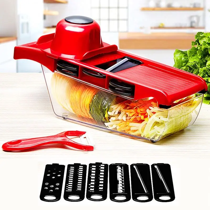 Hot Sale Multi-functional Plastic Fruits Slicer Chopper Vegetable Cutter  6 in 1 Kitchen Tools