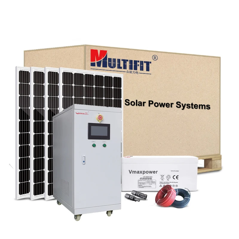 Vmaxpower 100kw hybrid off grid solar energy systems 100kva solar power stations lithium battery