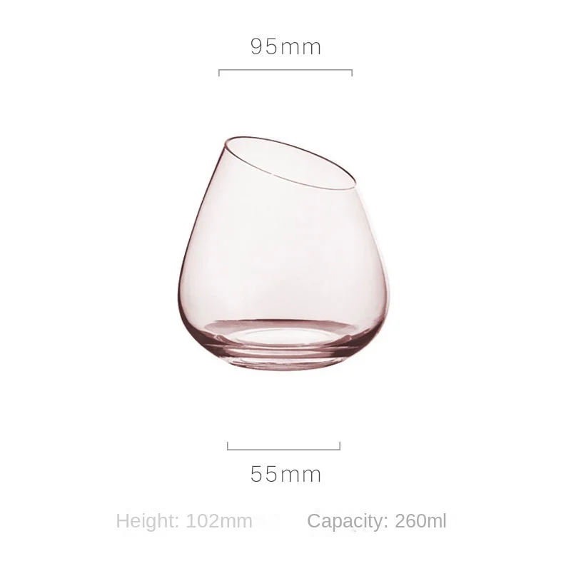 Copas Glass Goblet Wine Glass Crystal De Vino French Oblique Mouth Flamingo Wine Glass Special Gift for Lovers Red Luxury OEM
