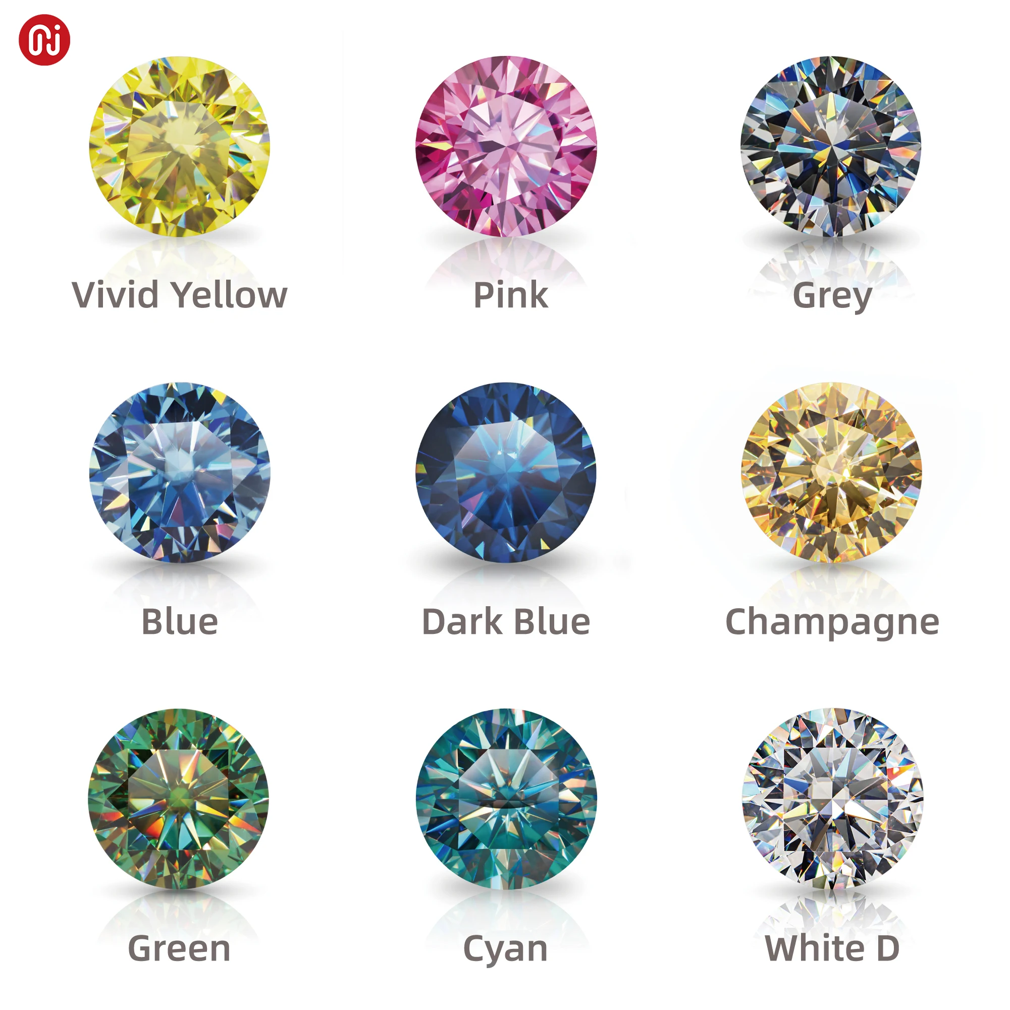 GIGAJEWE White D color round and fancy cut loose moissanite vvs1 clarity synthetic gemstone wholesale with GRA certificate