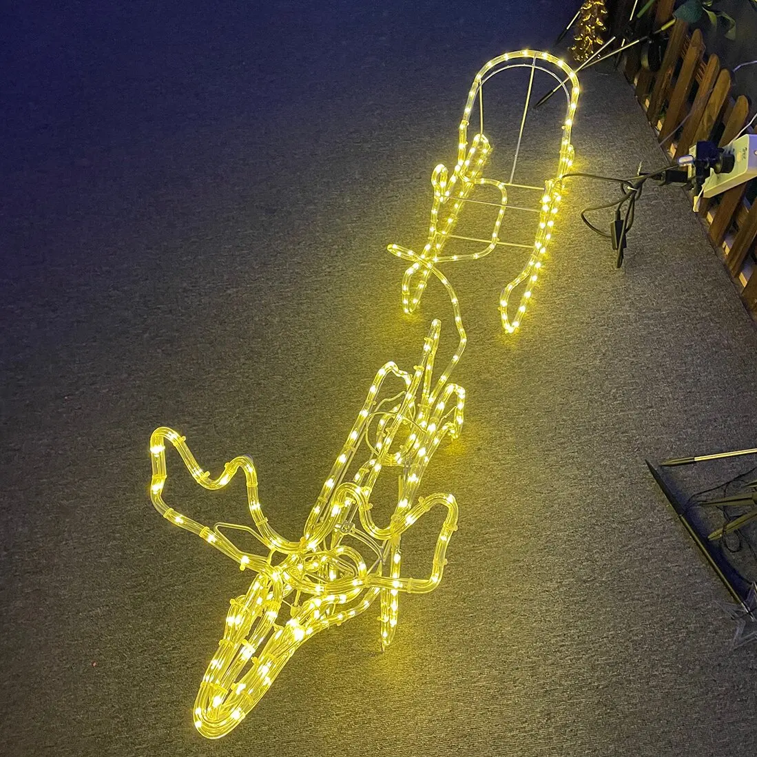 Permanent waterproof Outdoor fairy Reindeer Exterior Flashing Christmas Lights Merry Christmas