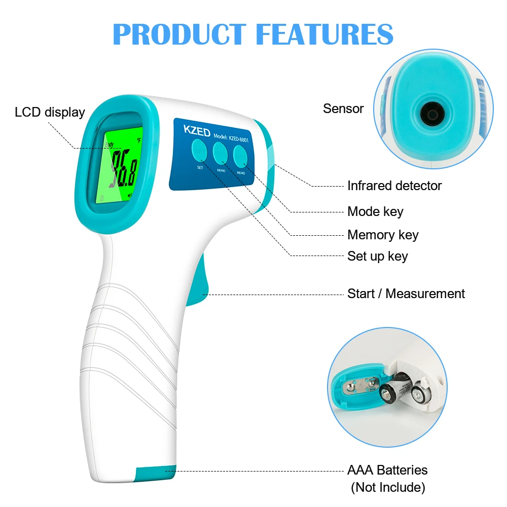 
Best Price Contactless Thermometers Contact Forehead Big Lcd Digital Thermometer Manufacturer In China 