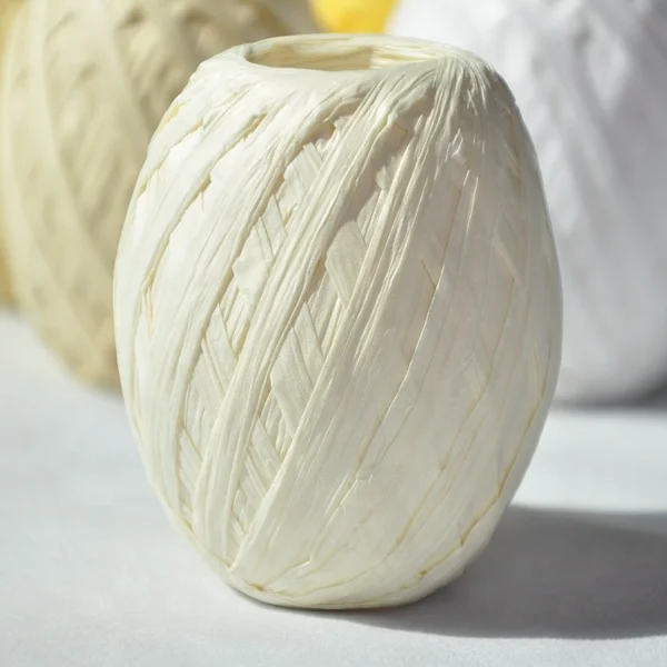 Factory price cheap colorful paper raffia roll customized solid color raffia tape for sale