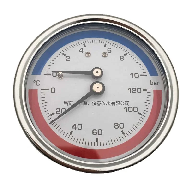 SKA-T107 63mm 2.5 Rear Thermocouple Bimetal Thermometer and bourdon tube Pressure Gauge