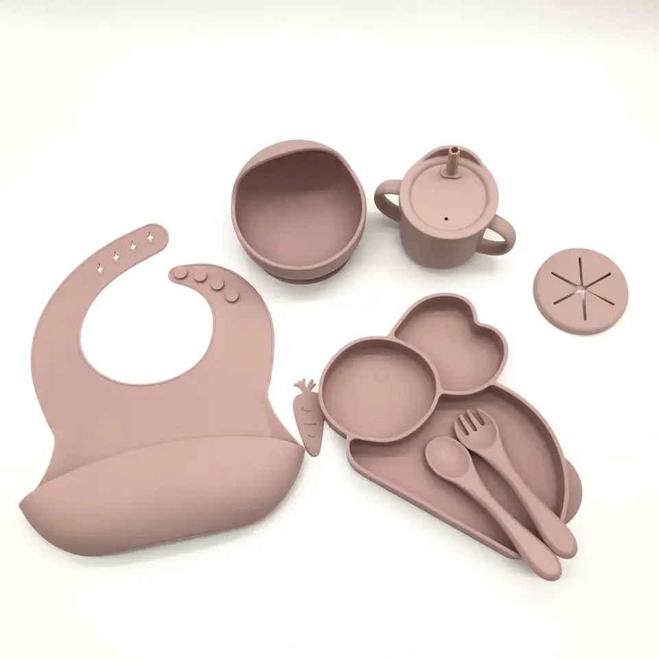 High quality custom baby tableware baby silicone food grade feeding baby silicone lunch box for kids