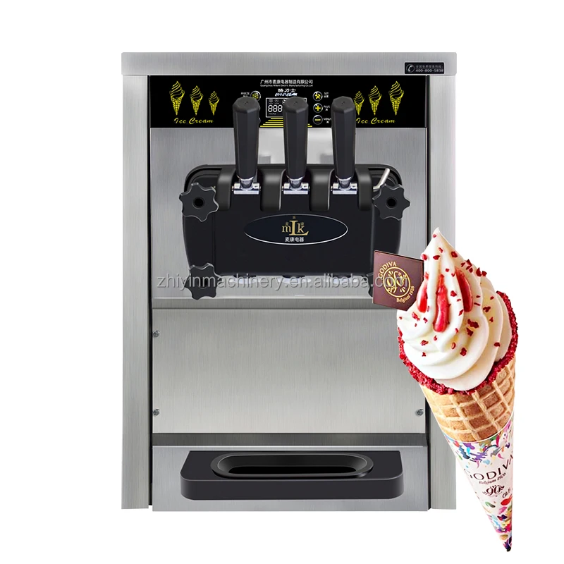 Commercial New Three Flavor Soft Serve Ice Cream Machine 220v/110v Customizable Ice Cream Cone Machine