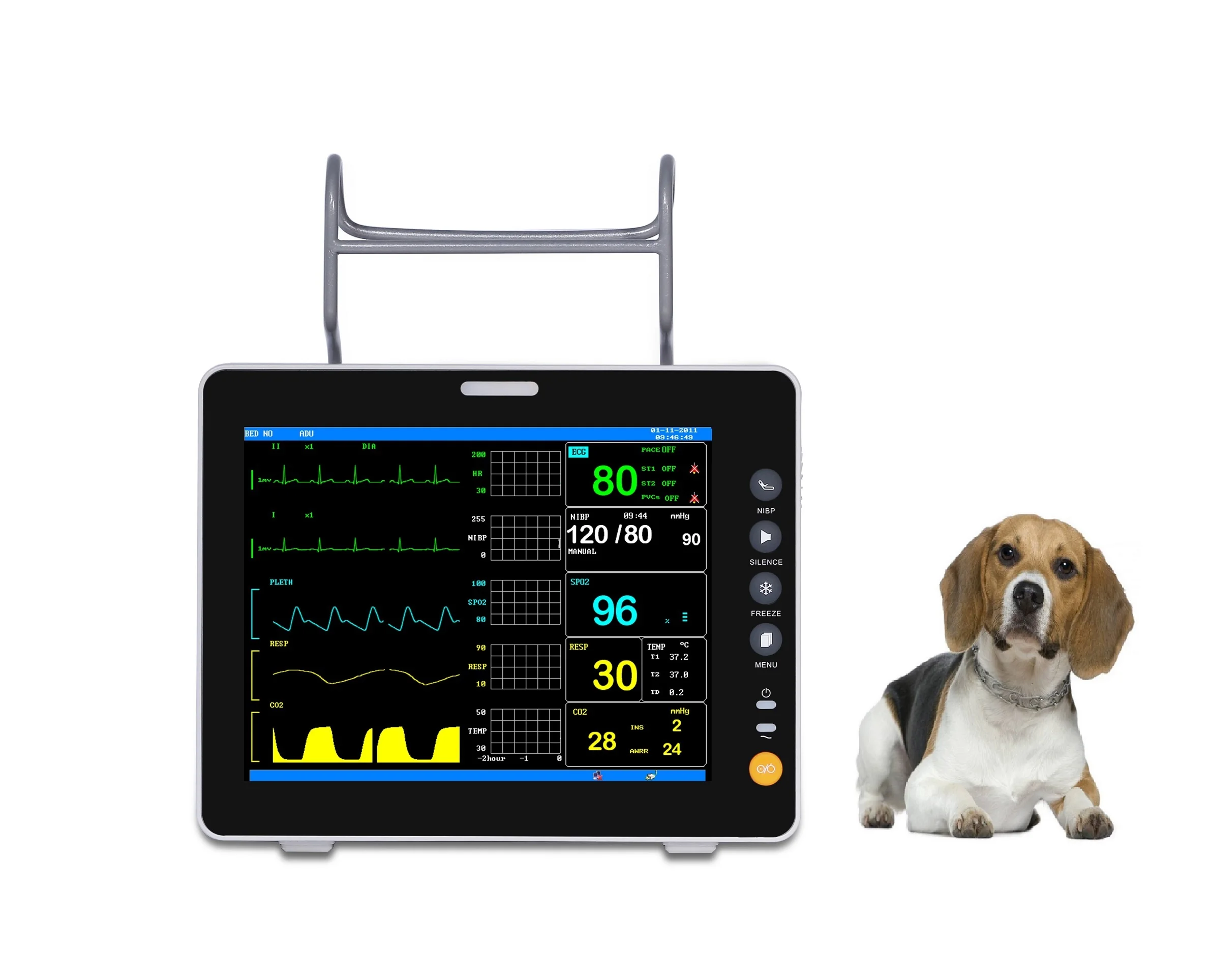 Hot sale veterinary equipments vet monitor multiparametric etco2 veterinary monitor for animals