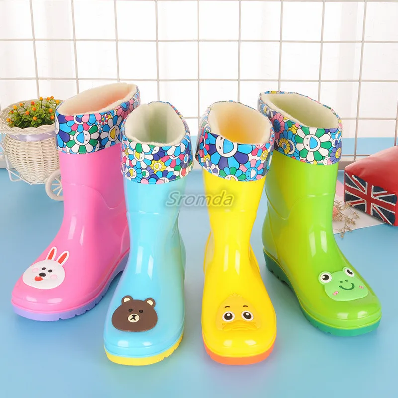 High Quality Lovely Children Rainshoes PVC Rain Boots Plastic Waterproof Rainboots