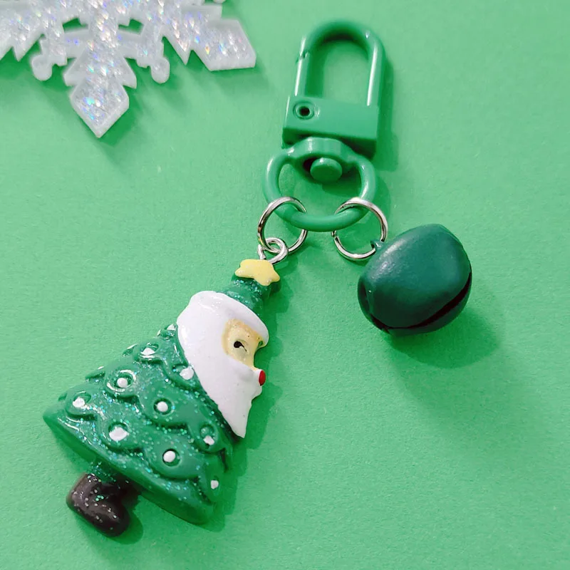 christmas santa iphone accessories strings of glass beads christmas 3d keychain christmas tree pendants