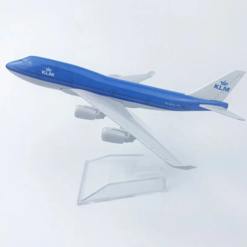 Модель самолета из смолы 16 см 1/400 KLM B747-400 сплав