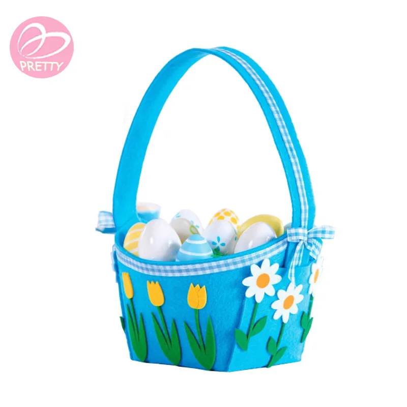 2019 Popular Easter Felt Egg Box Gift Basket For Spring Decoration