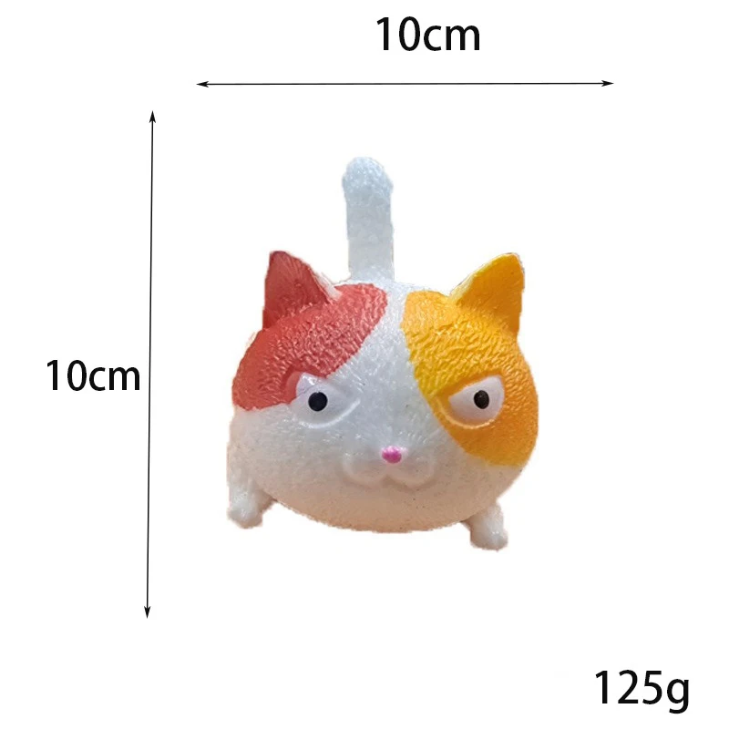 DS701 Pinch Cat Pet Toys Decompression Big Face Angry Cat Flour Vent Ball Pinch Squeeze Toys Animal Cat Stress Relief Toys