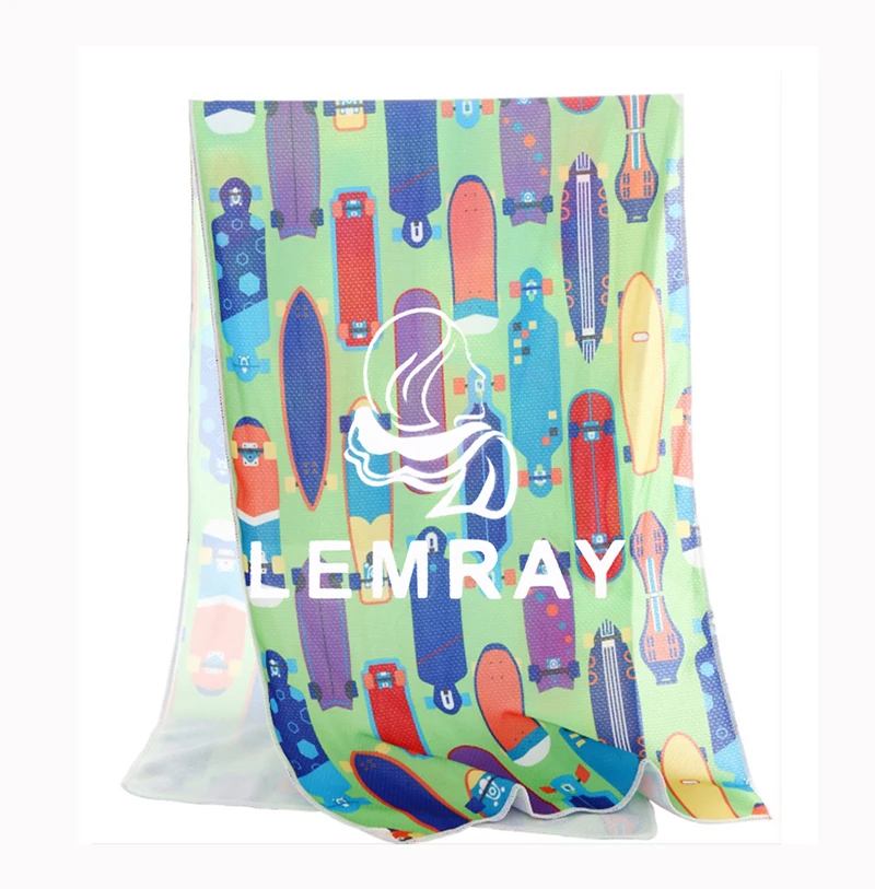 LEMRAY Logo Print Custom Brand with Own Beach Super Cheap Gym Towels Travel Towel Microfiber Sport