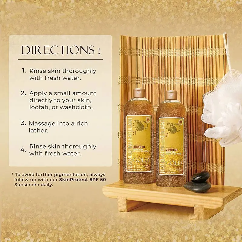 Custom Manufacture MELAO Repair moisturizing exfoliator Thick Full Biotin Collagen 24K Gold Bath Shower Gel Custom Manufacture