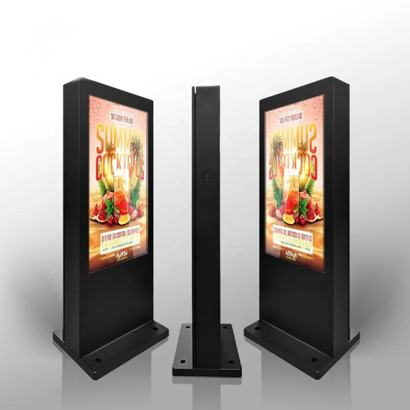 55 65 75 85inch High Brightness Waterproof Floor Stand Kiosk Display Double Side Android Advertising Outdoor Video Player