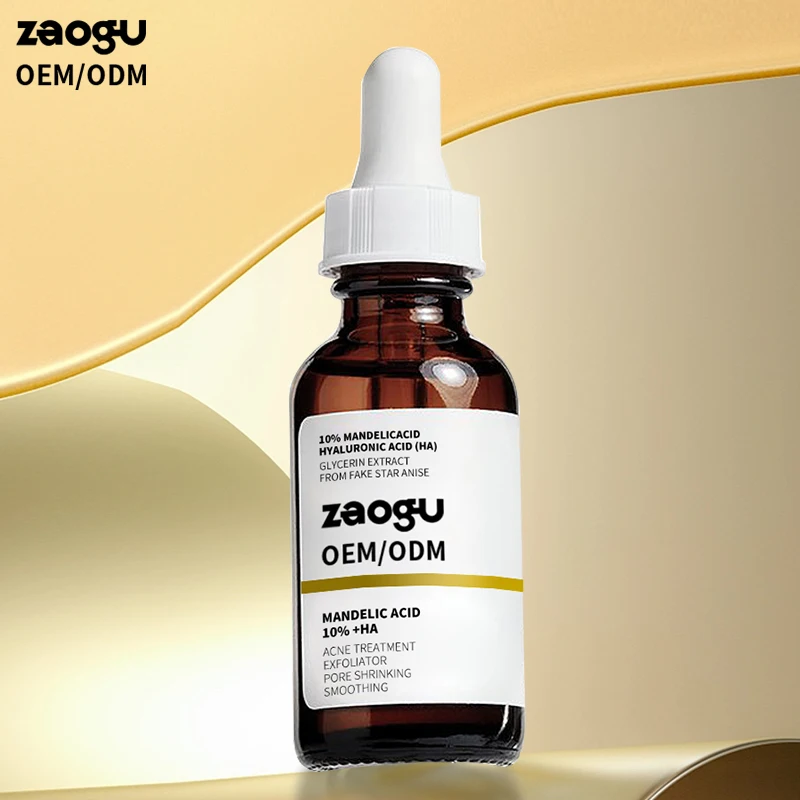 OEM Face Care Serum  Acne Treatment Pore Shrinking Smoothing Mandelic Acid 10%+HA Solution Face Serum