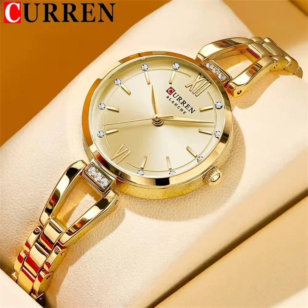Hot Sale CURREN 9092 Brand Quartz Watch Classic Roman Scale Ladies Bracelet Watches Women High Quality Wristwatch Vintage Clock