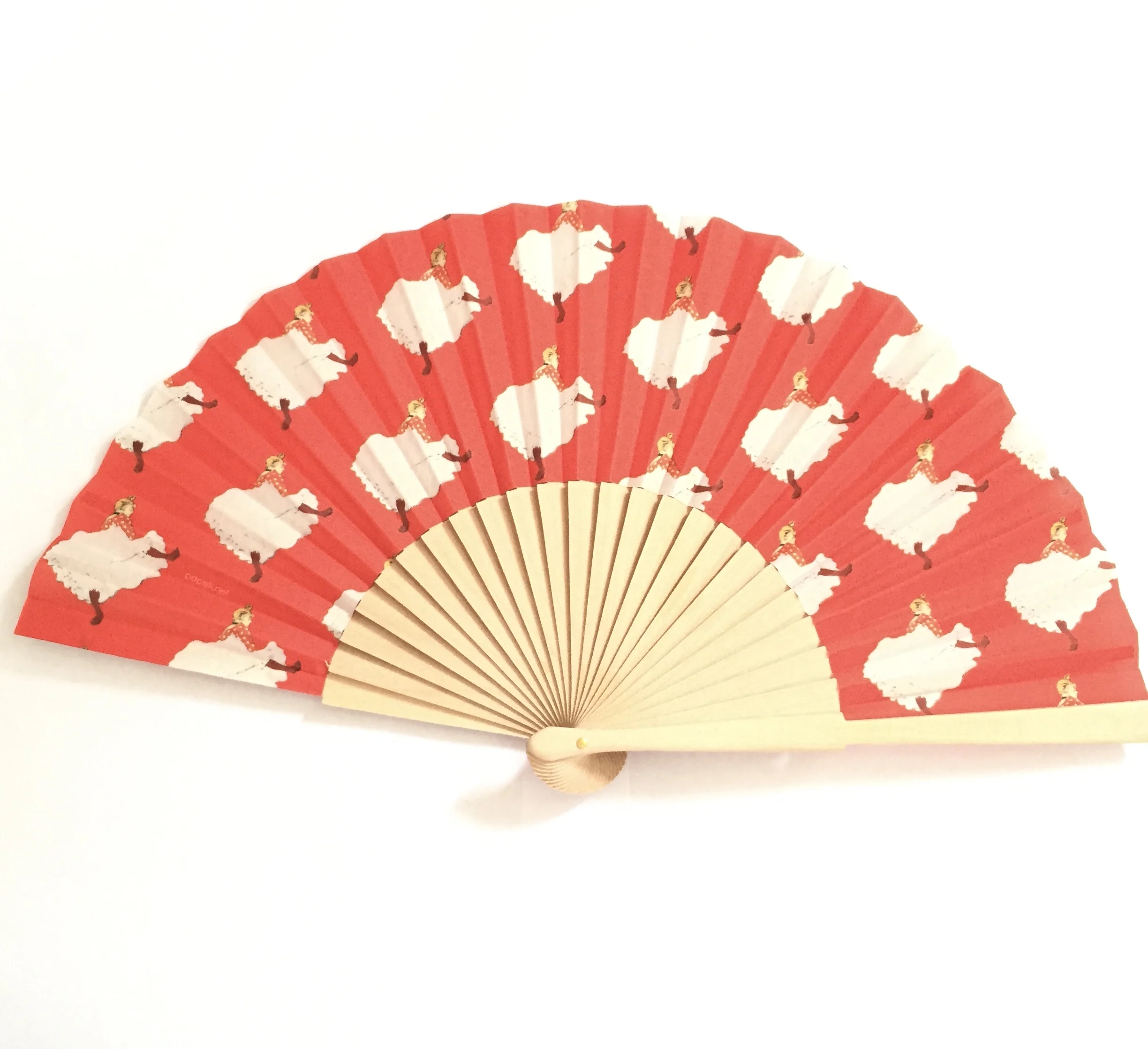 luxury  wooden painting fabric fan