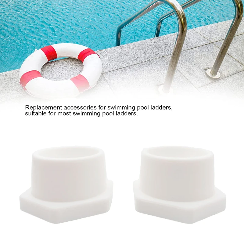 Useful White Black Color 1.9in Safety Guard Swimming Pool Accessories Plug Ladder Rubber Stopper Bumpers Cap