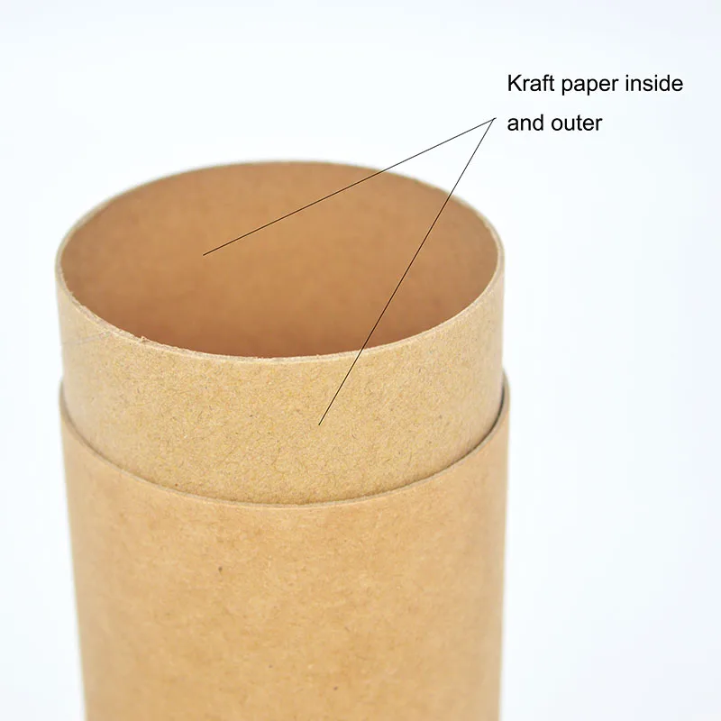 Round Paper Boxes Cylinder Boxes Kraft Paper Natural Brown Household Products Kraft Paper Box Lunch for Food  Telescope