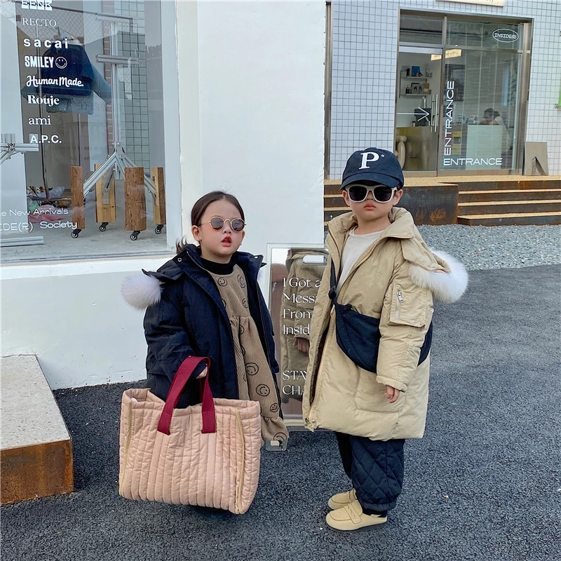 winter Boys girls down jacket children 90% white duck down padding coat kids hooded outerwear 2021 new style wholesale