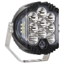 New Arrival V Design For Jeep Wrangler LED Work Light 90W Dual Color Round Trucks Off road LED Car light