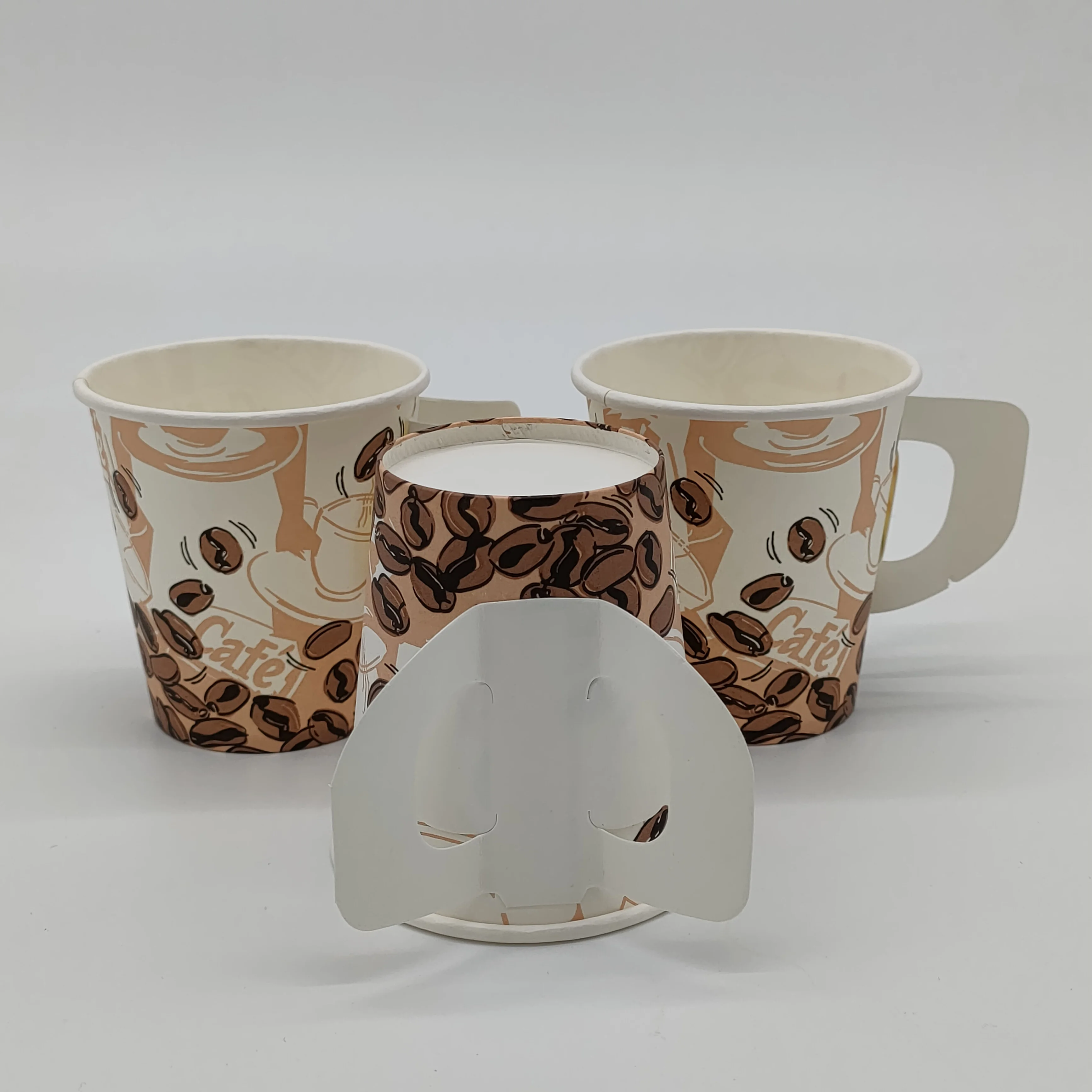 Corrugated Vasos Desechables Coffee Carrier Hot Selling Kraft Paper Coffee Cup Printed Paper Cup With Lid
