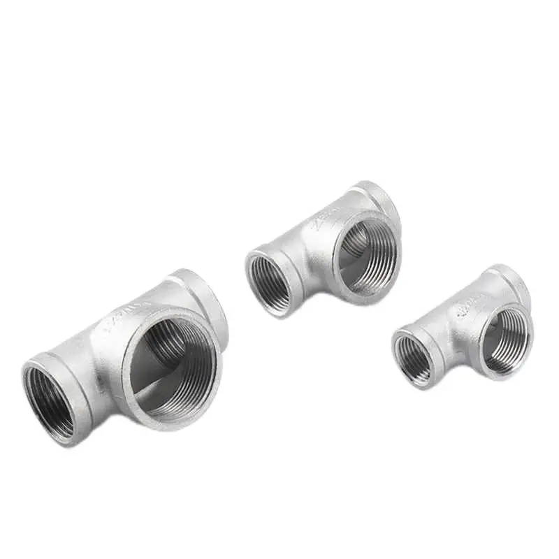 304 stainless steel large tee in the middle of the large two sides of the small tee reducing diameter of the inner wire direct