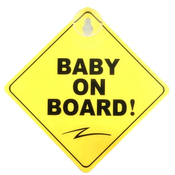 Warning Sign Baby On Board Sign Car Sticker With Suction Cup