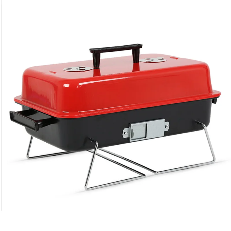 Camping BBQ Tools Red Portable Charcoal BBQ Grill Kit