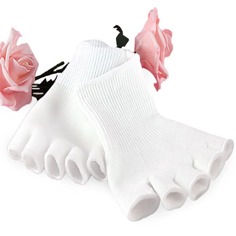 Лидер продаж, Спа Увлажняющий гелевый Чехол для ног с открытым носком, невидимые носки с пятью пальцами, гелевый Чехол для ног