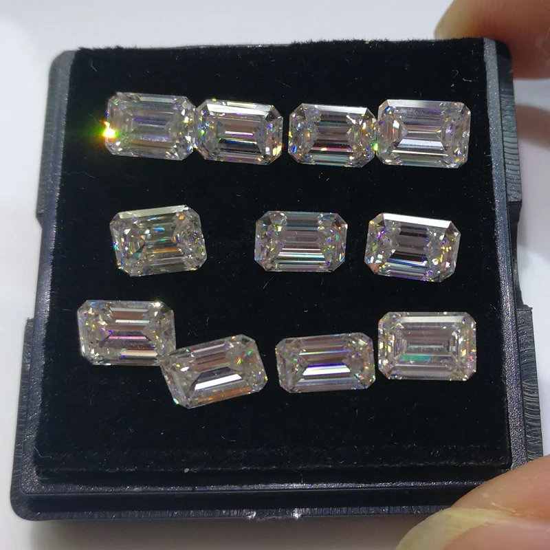  Высококачественный Муассанит с изумрудной огранкой 1ct-10ct DEF vvs для бриллиантовых